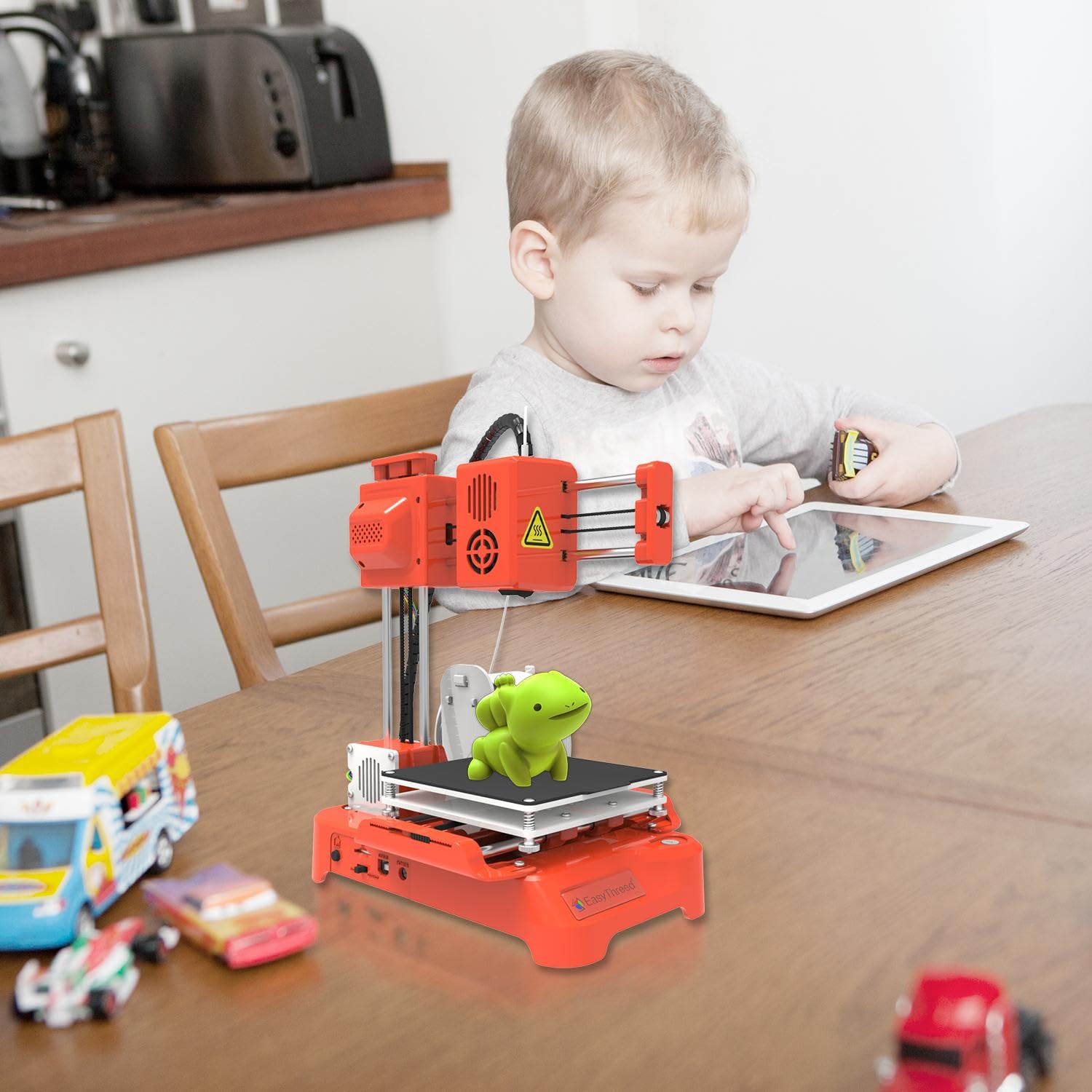 Mini stampante 3D per bambini K7 Desktop Mini stampante 3D con formato di stampa più grande, 100 x 100 x 100 mm, regalo per bambini, studenti, educazione regalo