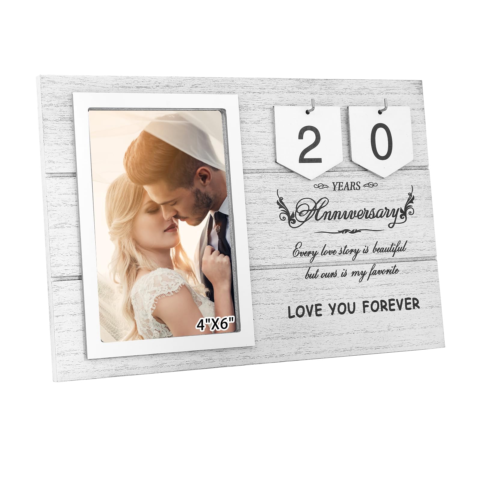 Homeny Wedding Photos Frame-Romantic Couples Photo Frames-Engagement Picture Frames with Wooden Sign Every Love Story Is Beautiful But Ours Is My Favorite 1-99 Years Wedding Anniversary Frame Gift