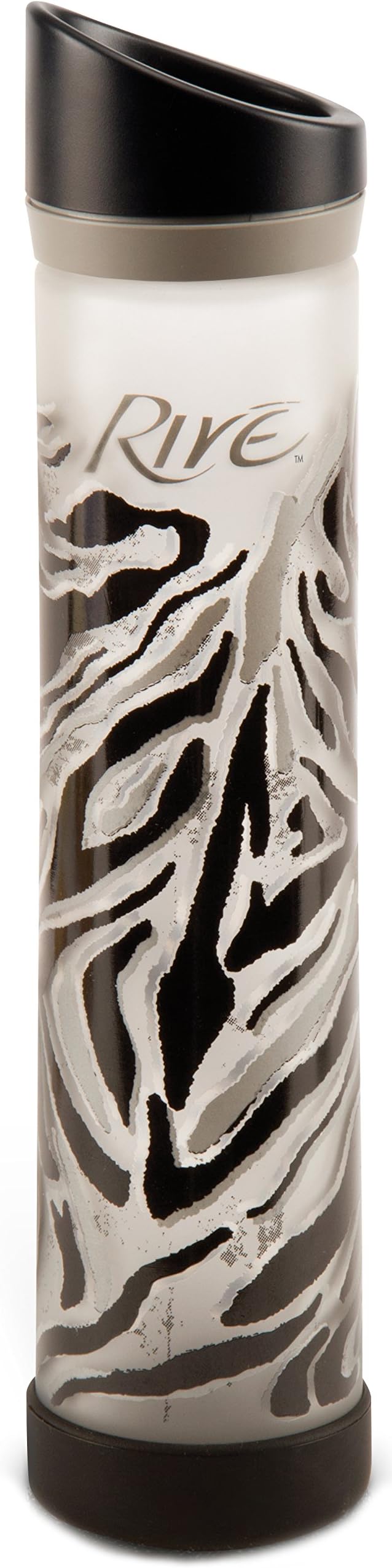 Rive Savoy Glass Water Bottle, Zebra, 16-Ounce