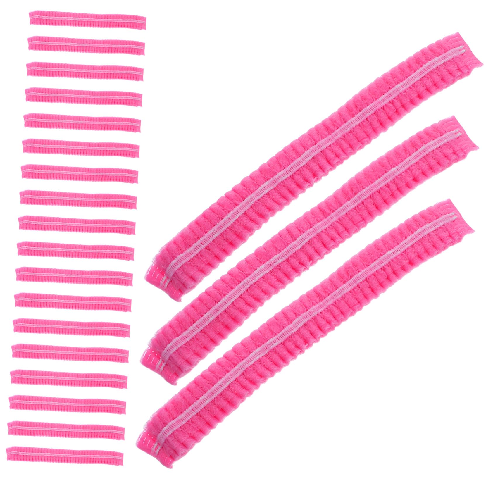 200 pezzi Cuffie da Lavoro Usa e Getta Rosa Cappelli Forma di Fungo Traspiranti in Tessuto Non Tessuto Elastici e Ammortizzati per Cucina Salone Industria Alimentare Uomo Donna