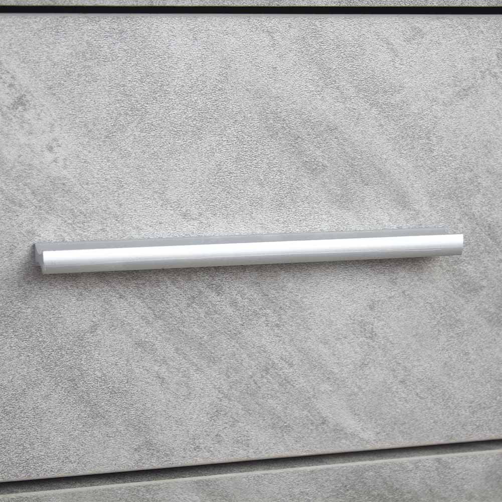 BAKAJI Madia Armadietto Armadio 3 Ante 2 Cassetti, Mobile Mobiletto Design Minimal Camera da Letto, Soggiorno, Arredamento Casa Ufficio, Resistente Robusto Multiuso (Cemento e Bianco)