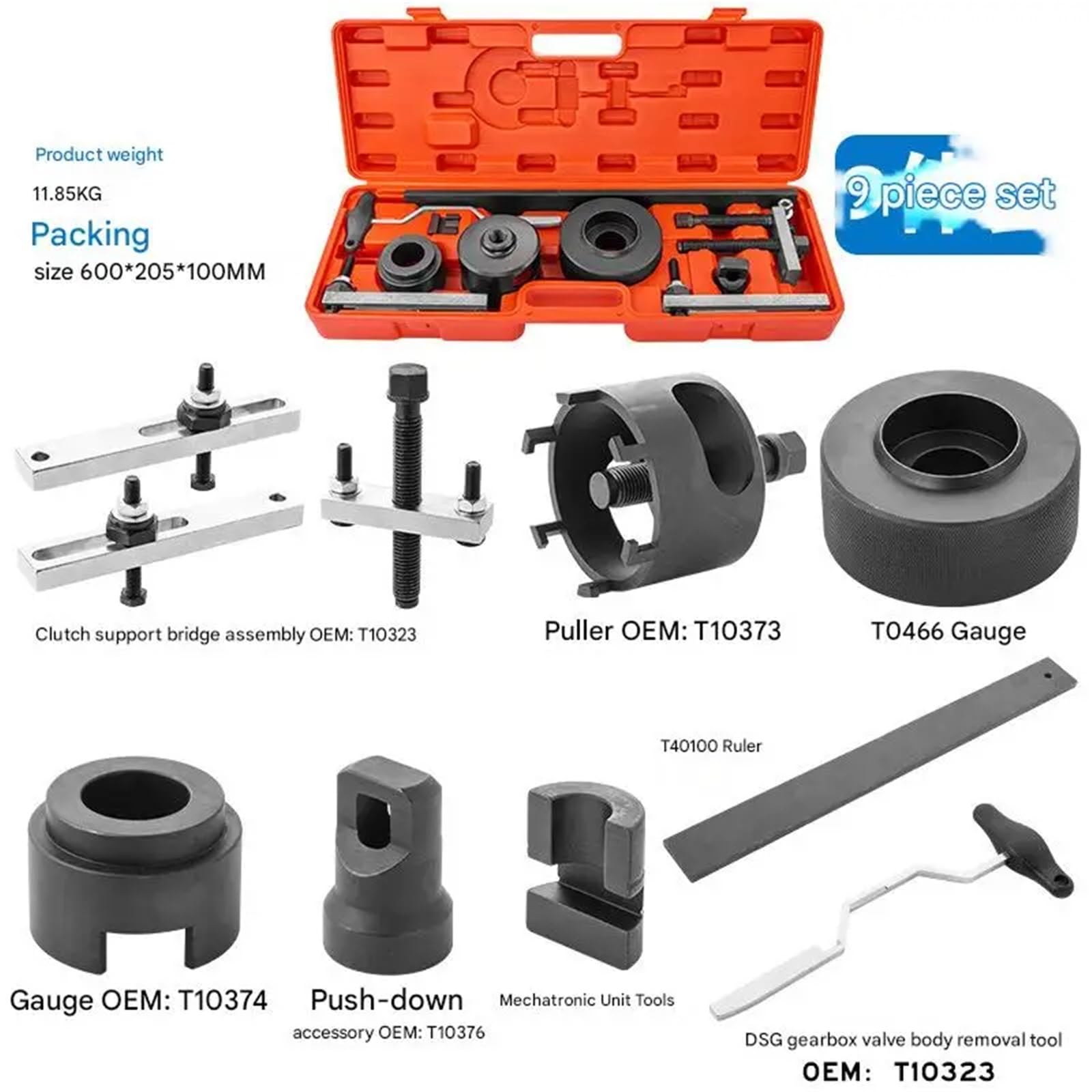 Kit centraggio Frizione Strumento Calibrazione Frizione Auto Dispositivo Rimozione Installazione 7 velocità Set Cuscinetti Doppia Trasmissione T10373 T10376 T10323 T10466 T40100