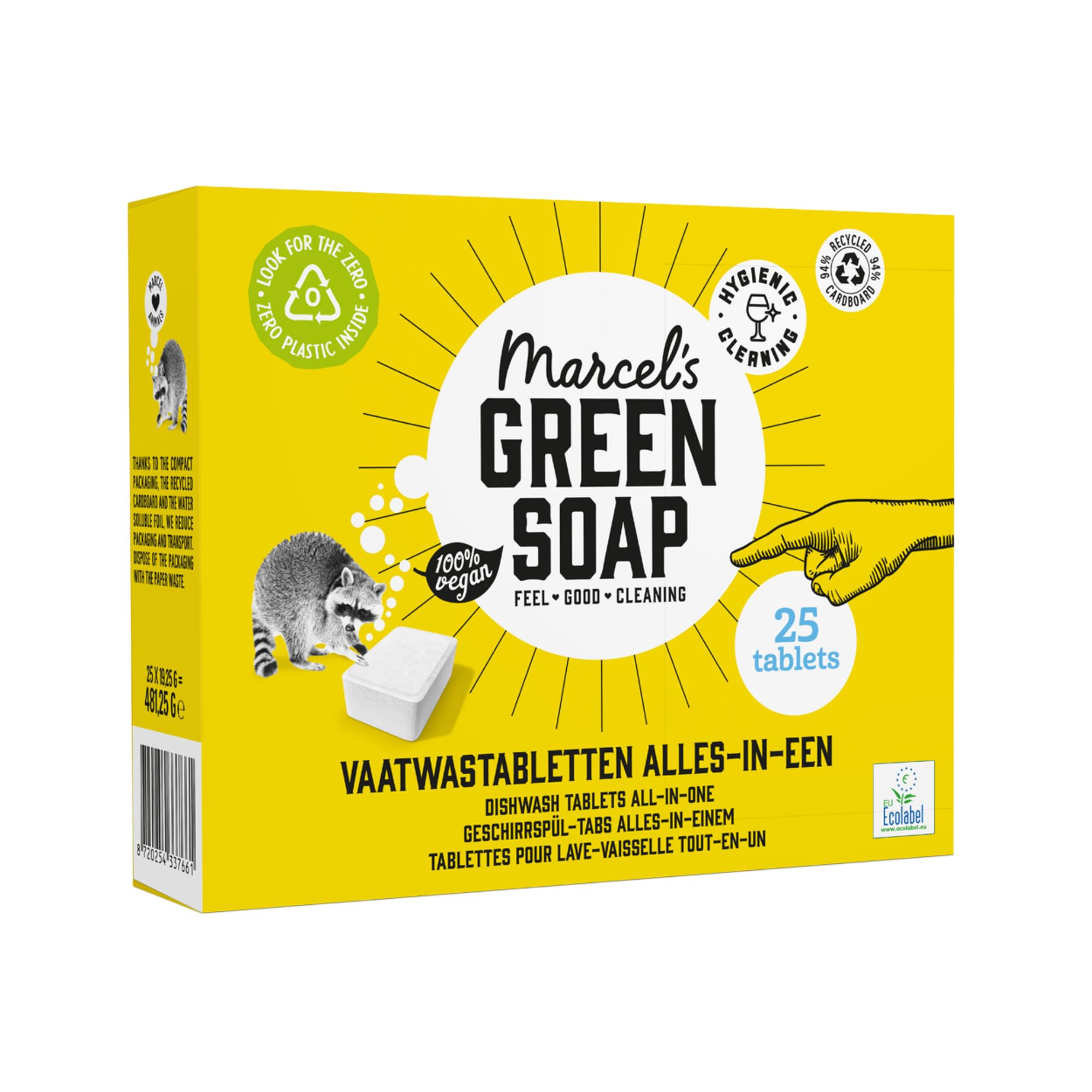 Marcel's Green Soap - Dishwasher Tablets All-in-One - Washing Machine - Microplastic-free formula - Vegan - EU Ecolabel certified - 25 pieces