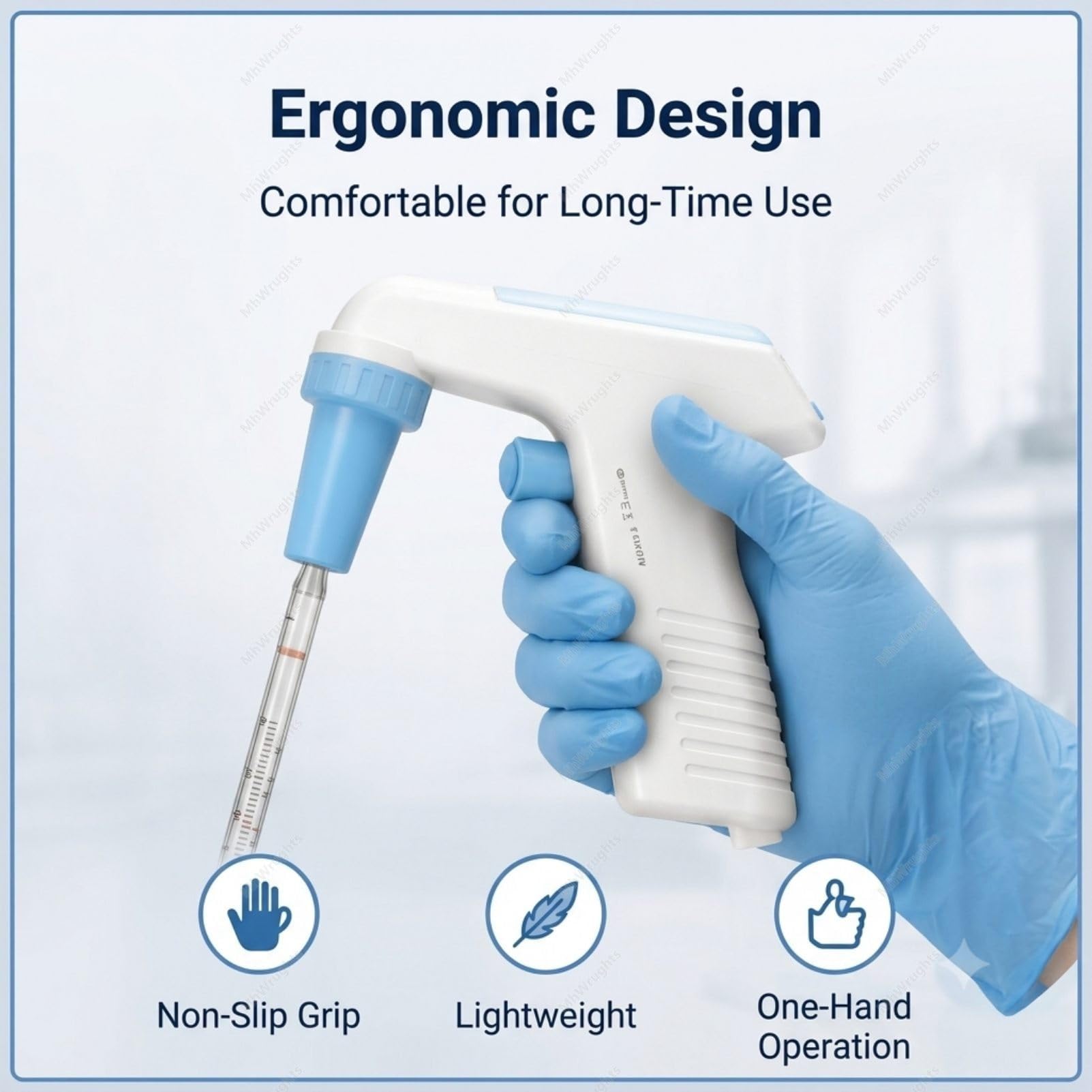 Pipettatrice elettrica da Laboratorio, Controller Digitale Automatico per Pipette con intervallo da 0,1 a 100 ml, Design Ricaricabile e Controllo del trasferimento di liquidi a 6 velocità