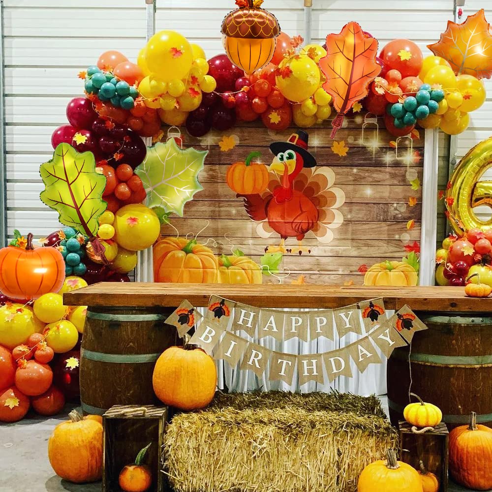 Fall Balloons Garland Kit - 123pcs Thanksgiving Autumn Party Decor