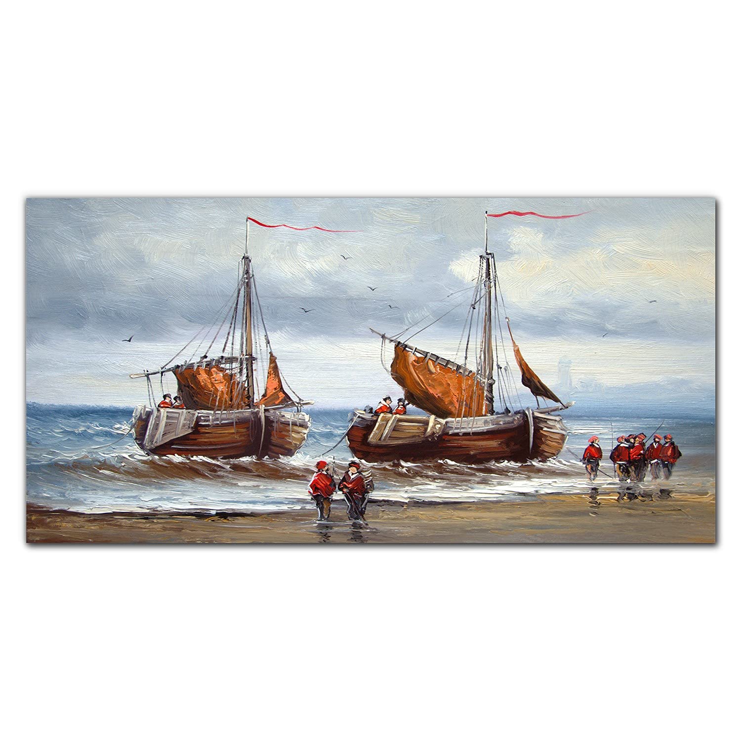 Crédence de cuisine en verre trempé 120x60 cm motif mer autocollante