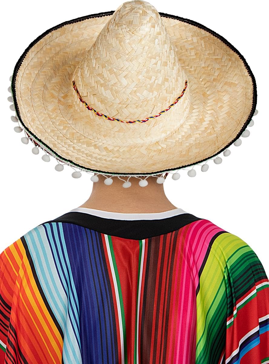 Déguisement Mexicain Pour Homme - Poncho Et Chapeau Mariachi, Tête De Mort, Idéal Halloween Et Fêtes