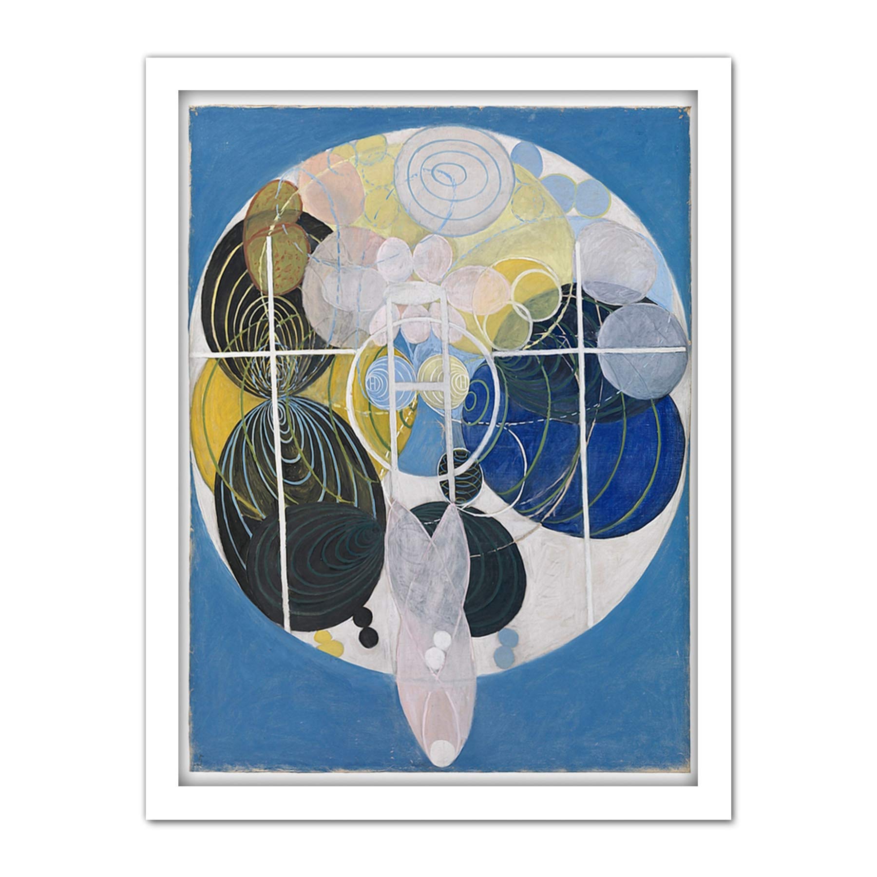 Wee Blue Coo Hilma Af Klint Abstract Circles Artwork Framed Wall Art Print 18X24 Inch