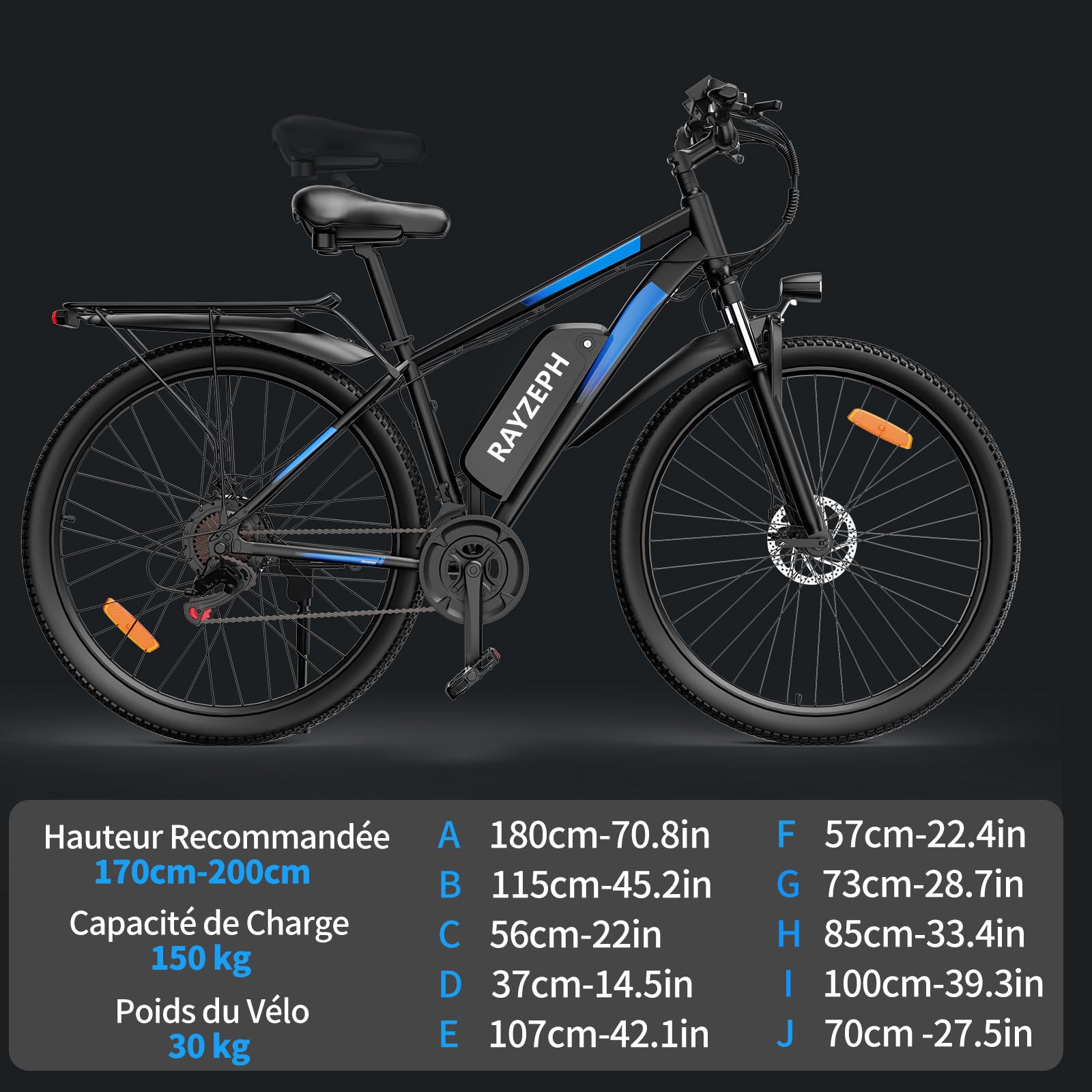 YVY S29 Pro Vélo Électrique, Autonomie 150km, Batterie Amovible 48V 21Ah, VTT Électrique 21 Vitesses, E-Bike Suspension Avant, Double Disque, Écran LCD