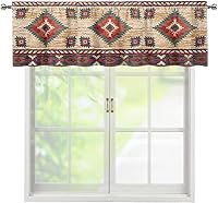 Vista 6 de ZFRXIGN Cortina de cenefa de cocina de caballo occidental para ventanas pequeñas, bolsillo azteca tribal cortinas opacas cortas para sala de estar