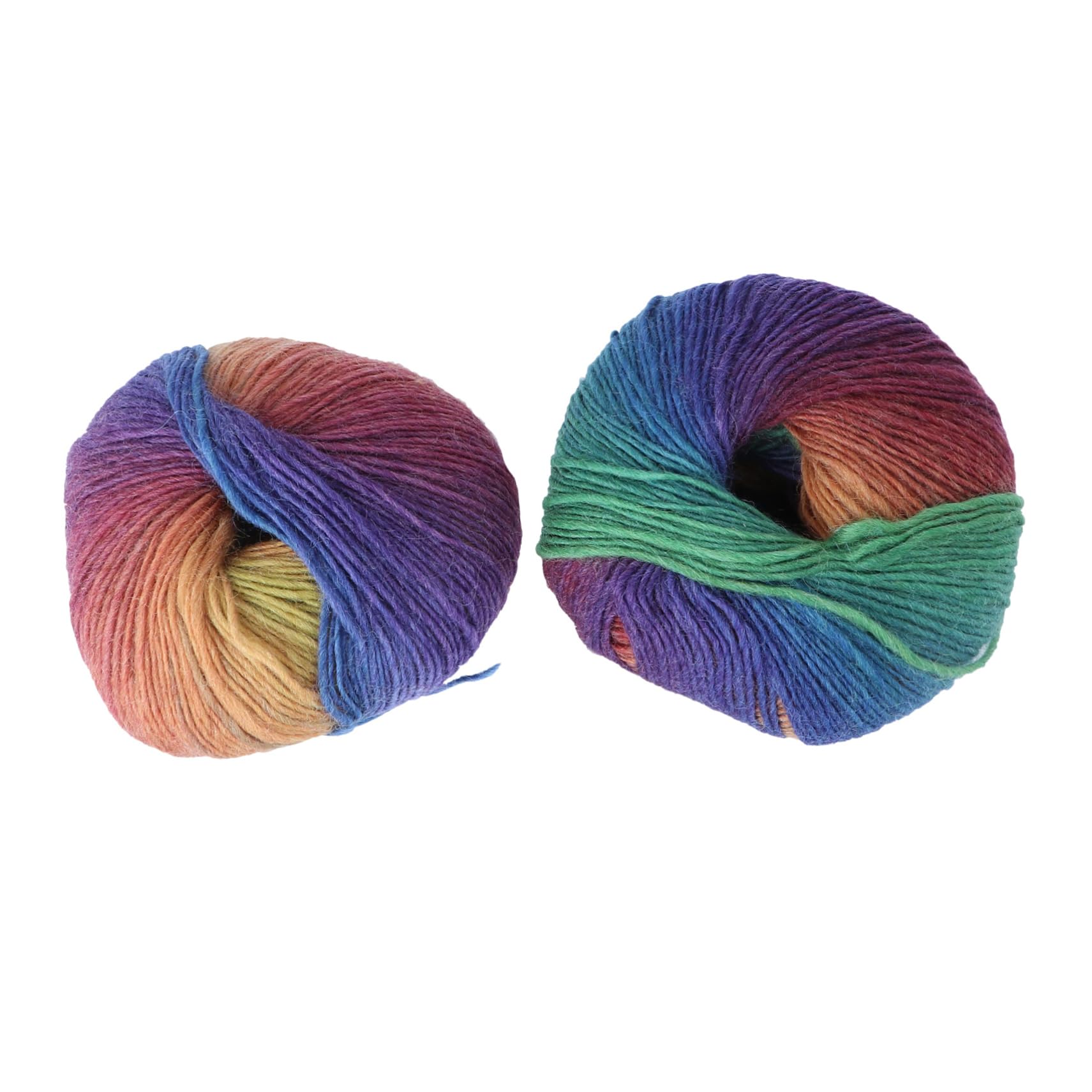 Amazon | 2 ロール レインボーニットウール糸 scarf wool ウー …