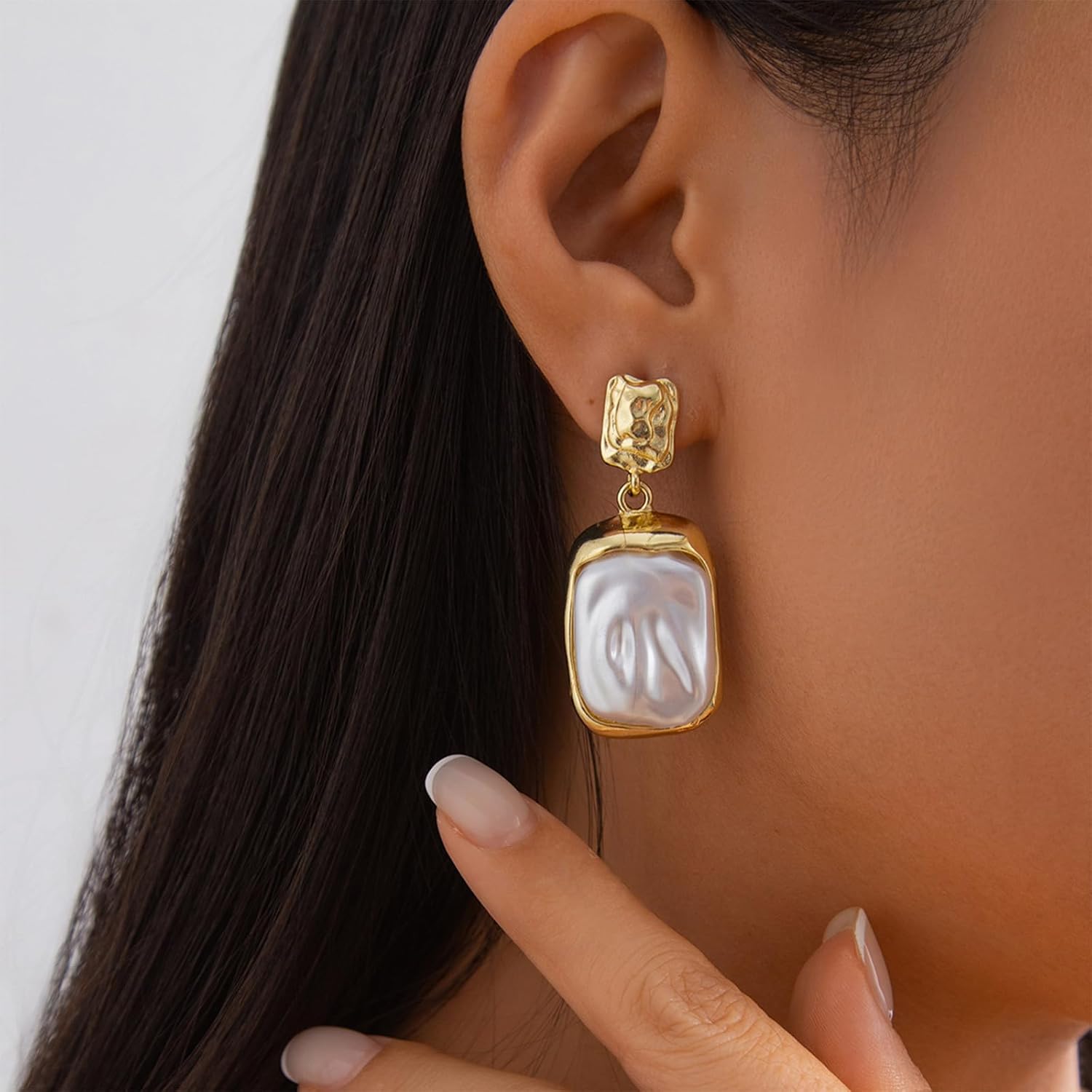 Baroque Pearl Earrings for Women Irregular Pearl Dangle Earrings Vintage Dangle Earring Bridal Wedding Jewelry - Image 3