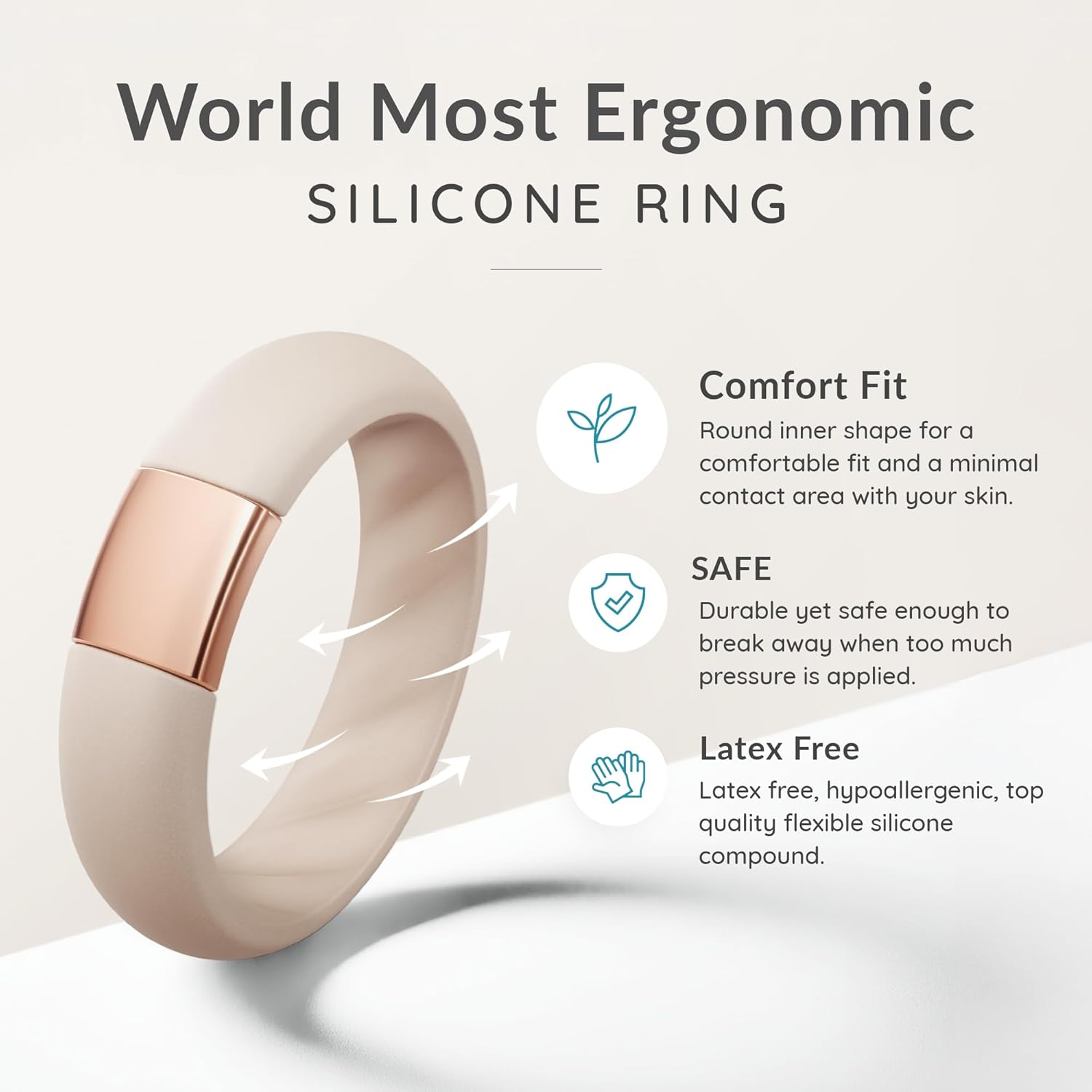 ThunderFit Silicone Rings Wedding Bands for Him and Her, Unisex Engagement Rings, Rubber Engagement Bands with Classic Metal Accent, Variety Multipack 1/2/3