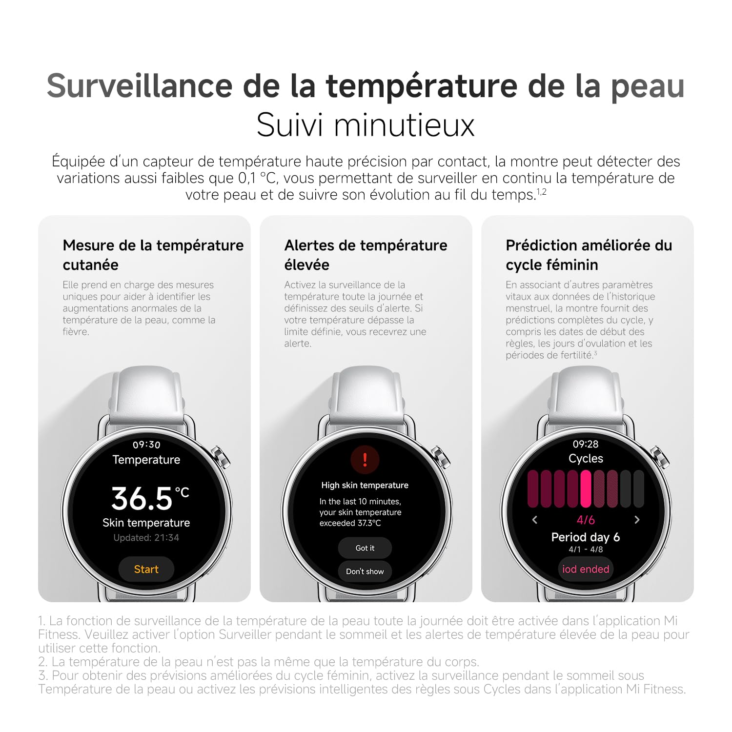 XIAOMI Watch S4 41mm, Montre connectée compacte, boîtier ultra-léger 32g, prédiction cycle menstruel, 150+ modes sportifs, HyperOS 3, Bracelet Cuir Blanc