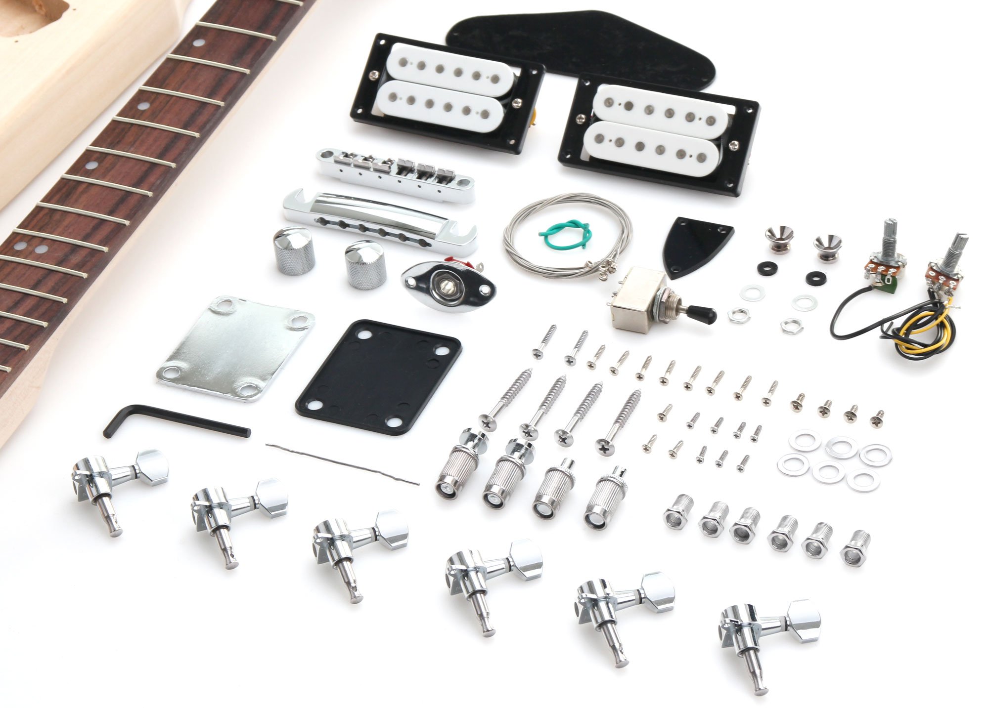 Kit Per Chitarra Elettrica Rocktile RR-Style, Corpo: mogano, Peso: 2 | "Do-it-yourself" kit per chitarra elettrica, Manico: mogano avvitato, Tastiera: palissandro, Scala: 25" (635 mm), 9 kg