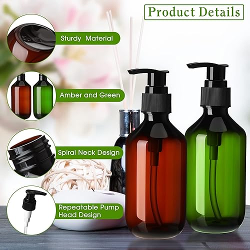 Miniatura 3 de 24 unidades de botella vacía con bomba para botella de loción, dispensador de jabón de mano, recipientes recargables con bomba para champú, gel de