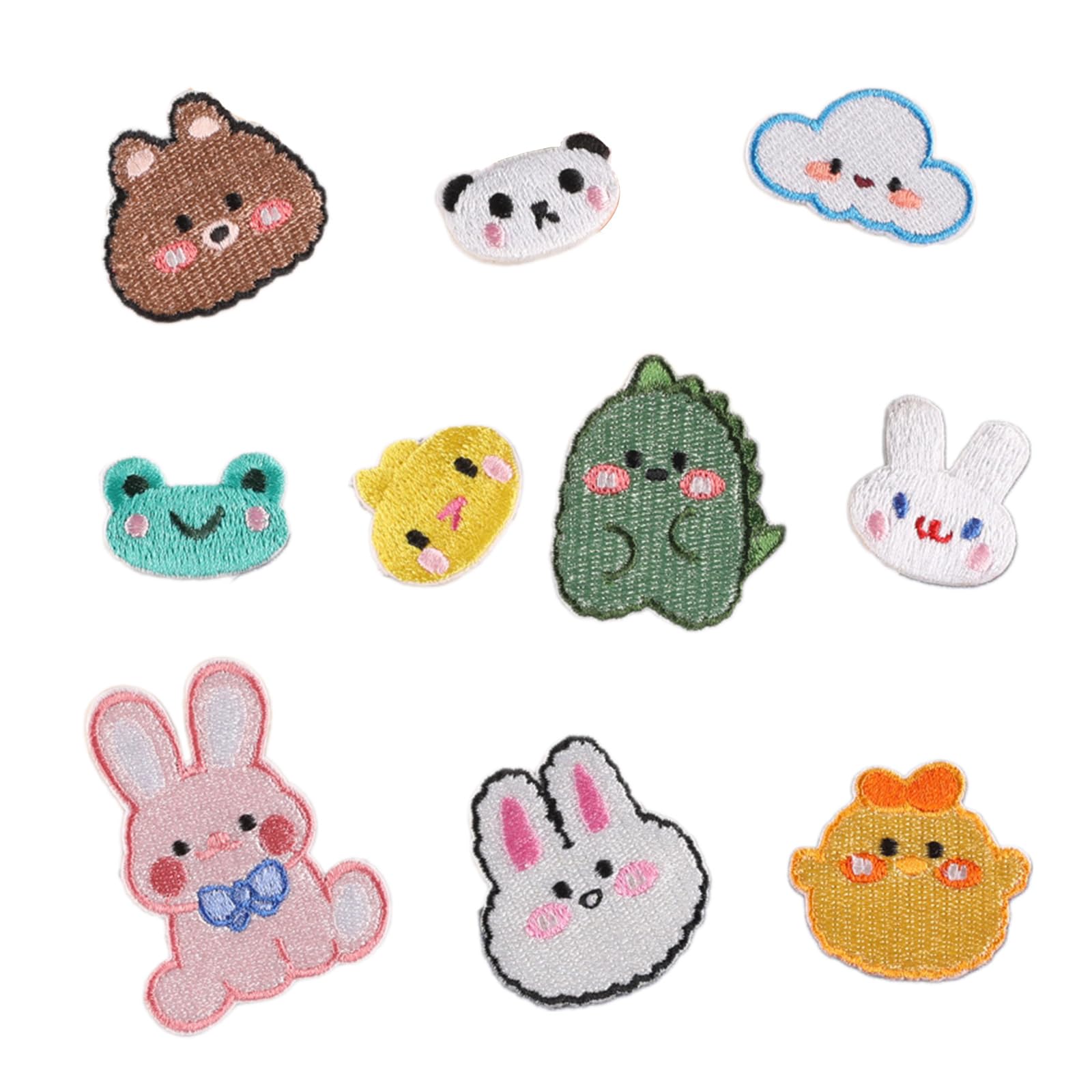 Buxuaaaa 10 Pcs Rabbits Sew On/Iron on Patches Bear Embroidered Patches Repair Sewing for Backpacks Decoration