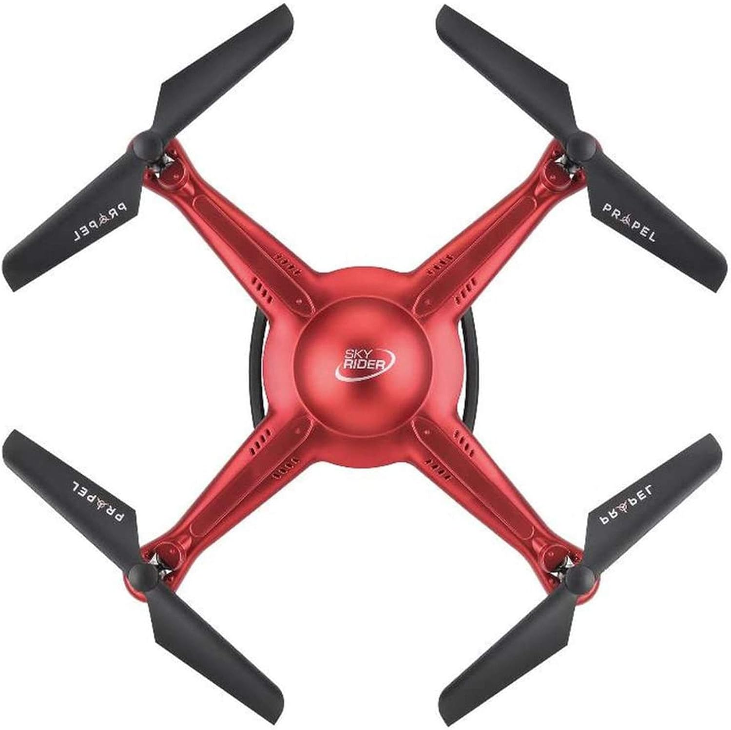 ടോപ്പ് ഡൗൺ view of the Propel RC Sky Rider Quadcopter