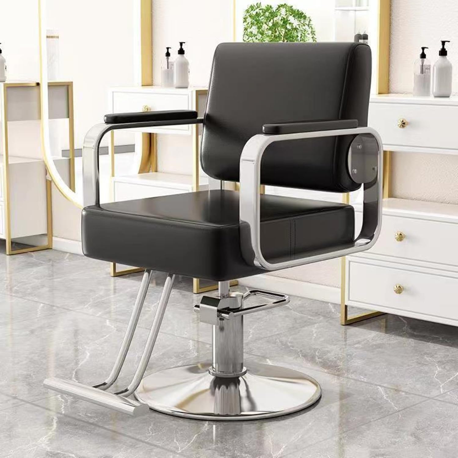 OZBMA Hydraulic Barber Chair with 360° Swivel for Salon, Spa, and Tattoo Professionals (A One Size)
