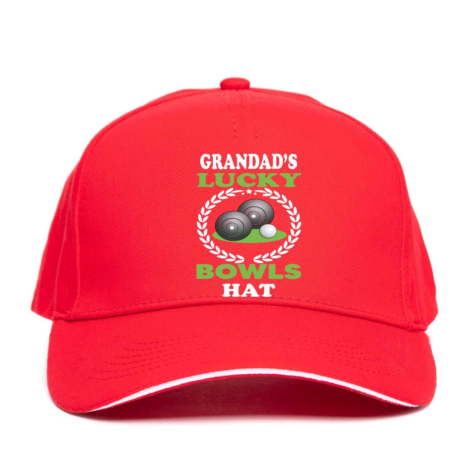 Print4u Unisex Red Grandad's Lucky Bowls Baseball Cap Gift Father's Day Crown Green Bowling