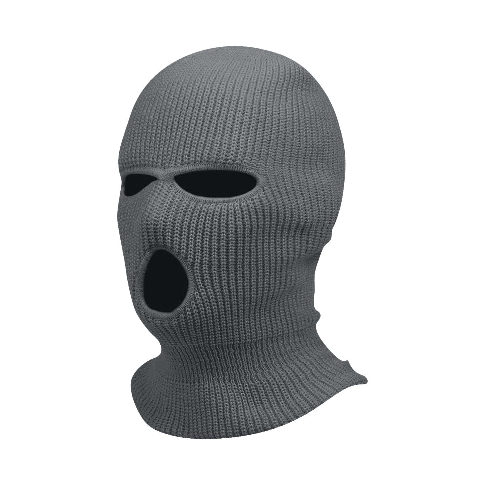 3 Hole Winter Knitted Mask for Unisex Adult Full Face Cover Ski Mask Warm Balaclava for Skiing, Sports, Snowboard