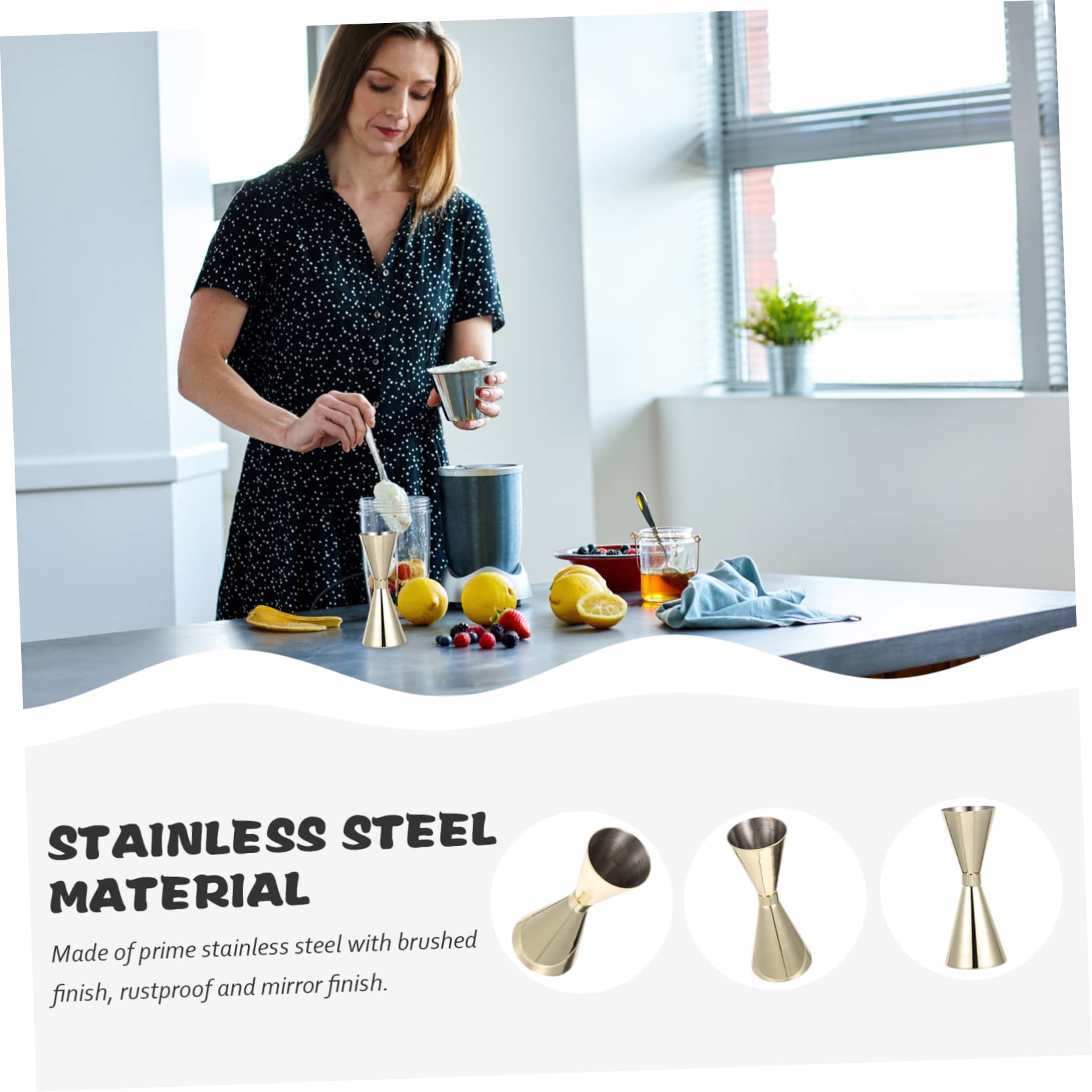 SOLUSTRE Wine Measuring Device Barware Shot Measure Cocktail Jigger Bartender Scale Cup Accurate Measuring Tool