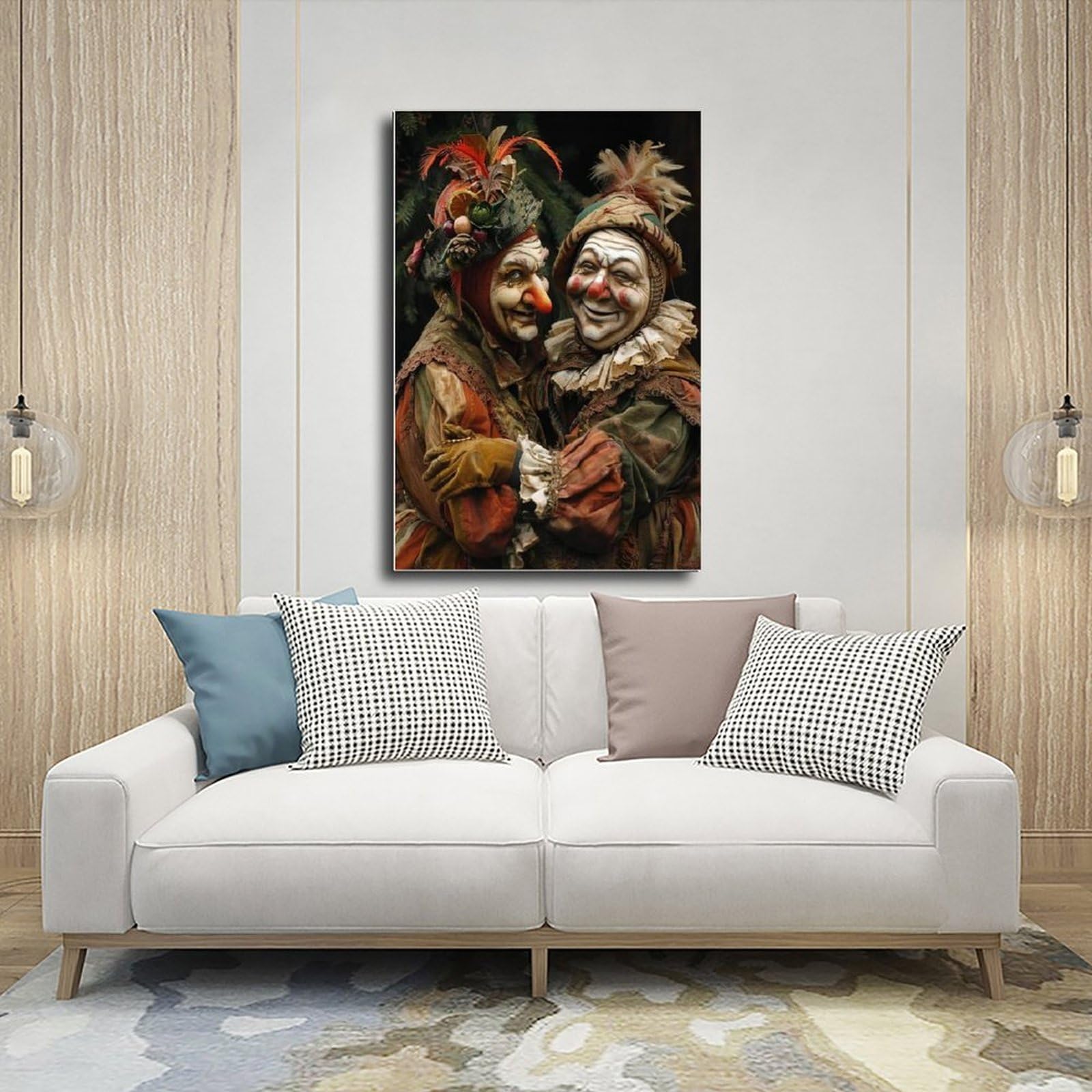 QGVBGF Elegante poster su tela con scena Commedia Dell'Arte, decorazione per camera da letto, ufficio, camera da letto, regalo, 60 x 90 cm