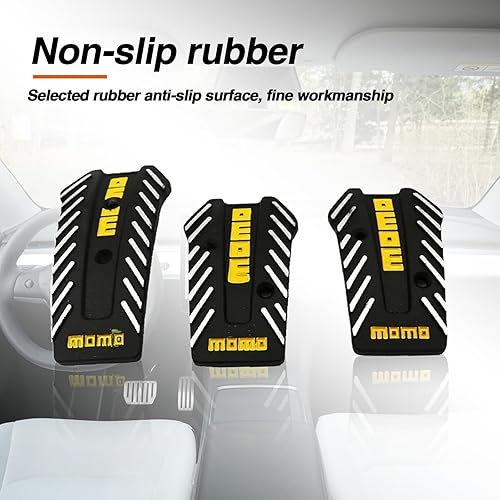 Miniatura 4 de QODOLSI Pack-3 almohadillas para pedal de automóvil, cubierta de pastillas de freno de transmisión manual automática, kit de almohadillas