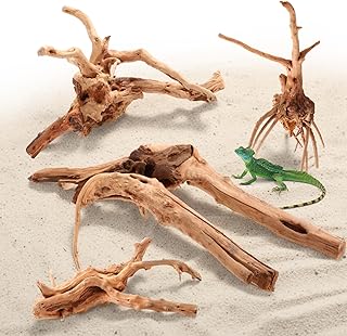 Ripeng 4 Pcs Natural Spiderwood Driftwood 6-13 Inch Aquarium Decor Reptile Fish Tank Decoration Assort Branch Safe Fish Tank Decorations Unique Twisted Branches