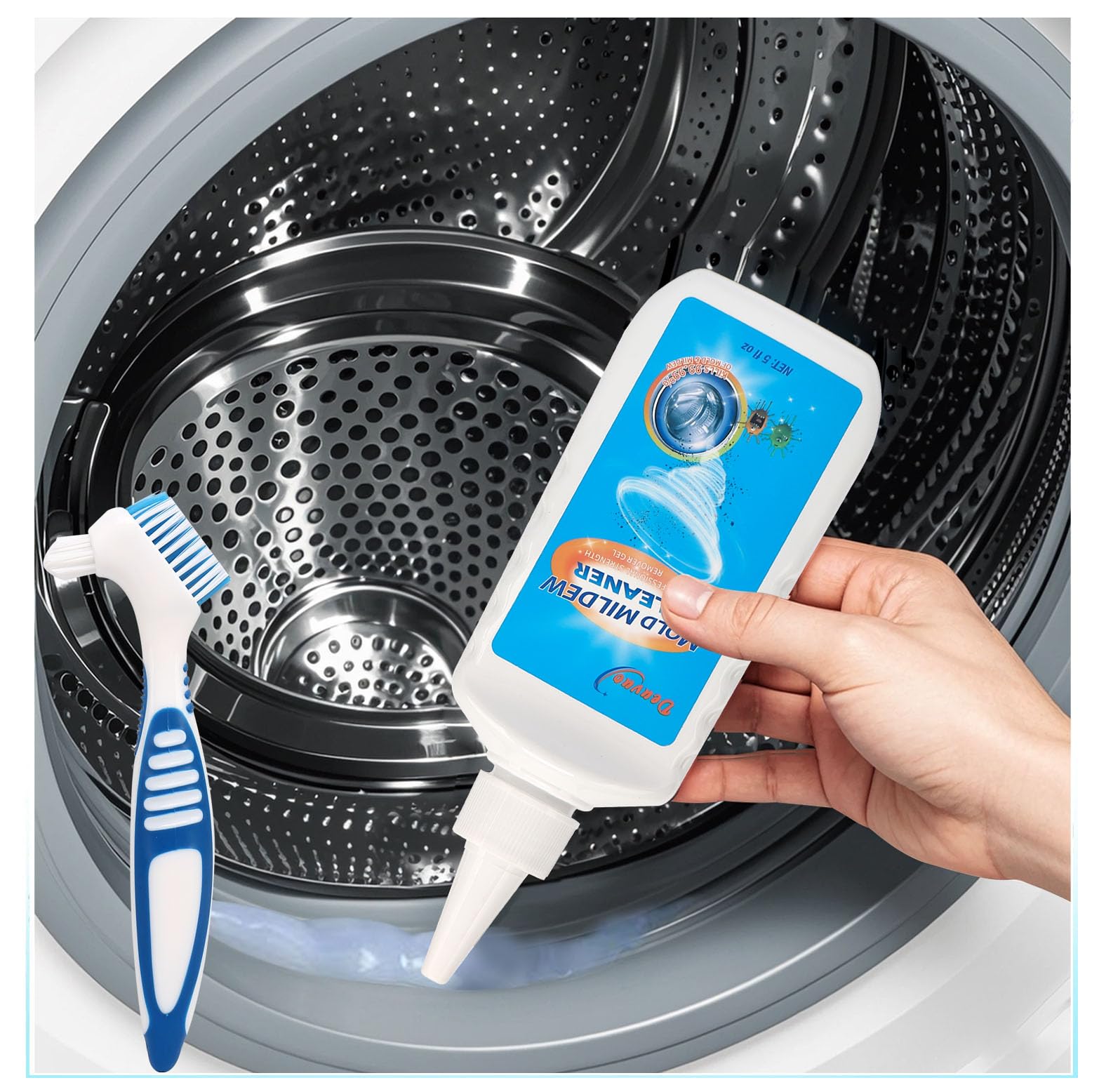 Home Remover Gel, 2 Pack Washing Machine Cleaner, Front Load Washer Remover Gel For Refrigerator Strips, Best Black Stain Grout Cleaner For Tile, Wall, Bathroom, Shower, Sinks, Glass (10 Fl oz)