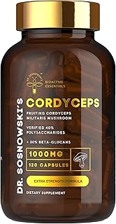 BioActive Cordyceps Mushroom Capsules | 1000mg High Strength Cordyceps Extract for Daily Support (120 Capsules)