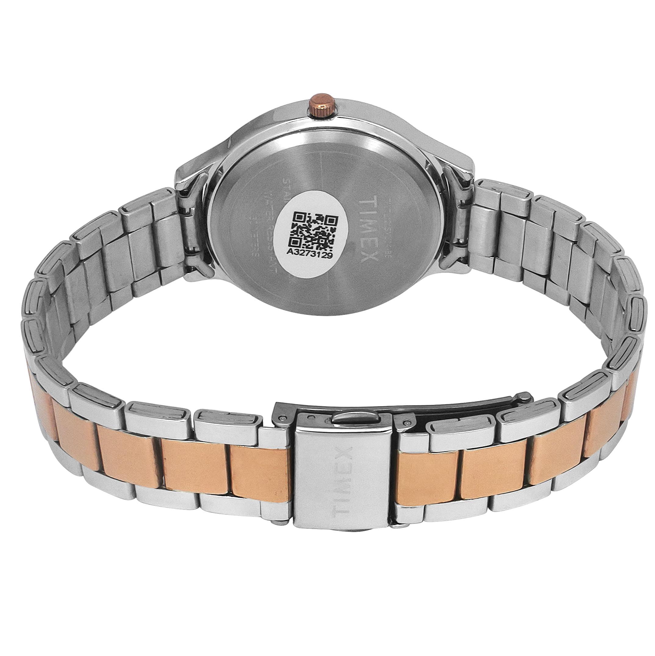TIMEX Analog Watch for Women with Green Round Dial & Two Tone Stainless Steel Bracelet Band Water Resistant Women's Wrist Watches - TWTL121SMU04 2