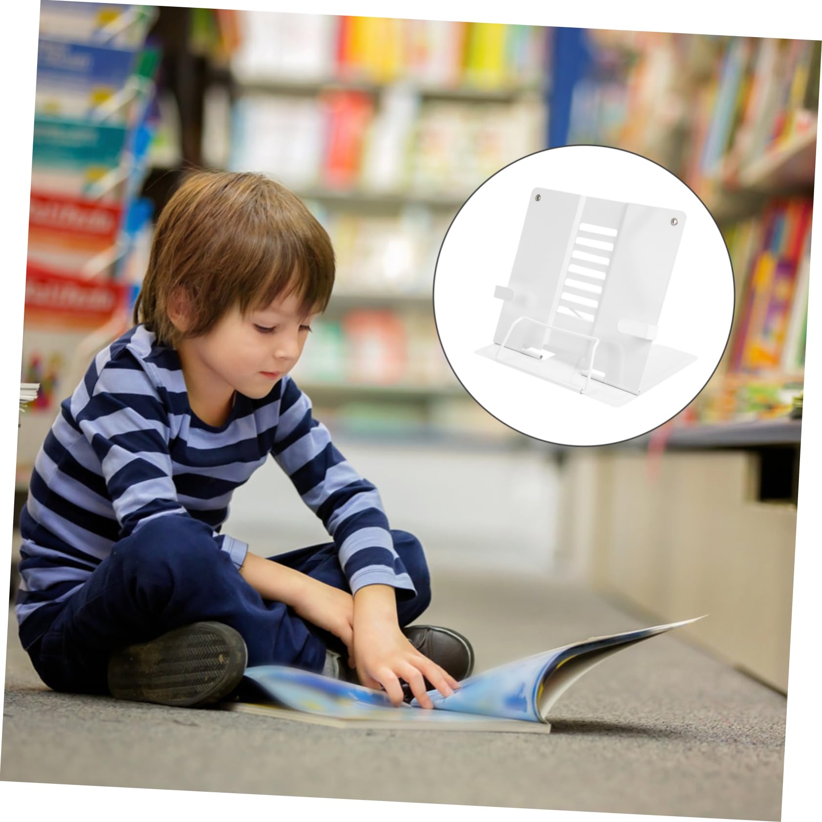 Pupitre de Lecture Réglable en Fer Blanc, Support Mains Multi-angle