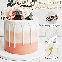 Vista 5 de 12 PCS Cake Drums 12 Inch, 12inch Drum, Cake Boards 12 Inch Round, 12" Thick Cardboard, Sturdy Circle, Base para Pastel Cardboard Base White Cake