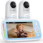 Upgraded 360 View Baby Monitor No WiFi, Boifun 5'' 3X Zoom Display, Rotatable Video Baby Monitor Camera, IPS 720p Wireless (Moniteur Bébé), Easy to Use and Set Up,VOX Sound Detection,Night Vision