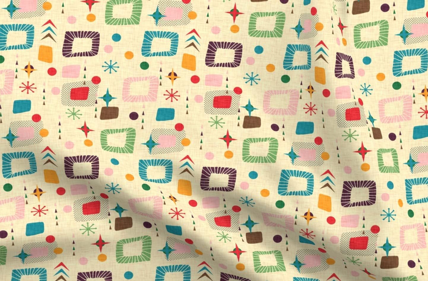 Spoonflower Fabric - Vintage Butterfly Nature Retro Dragonfly Insects Midcentury Printed on Petal Signature Cotton Fabric by the Yard - Sewing Quilting Apparel Crafts Decor