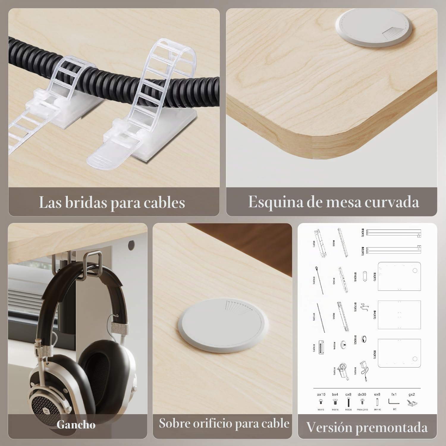 Airfish Escritorio Regulable en Altura con USB, Escritorio eléctrico con función de Memoria, escritorios eléctrico Regulable en Altura 73-118cm,100x60cm,Beige