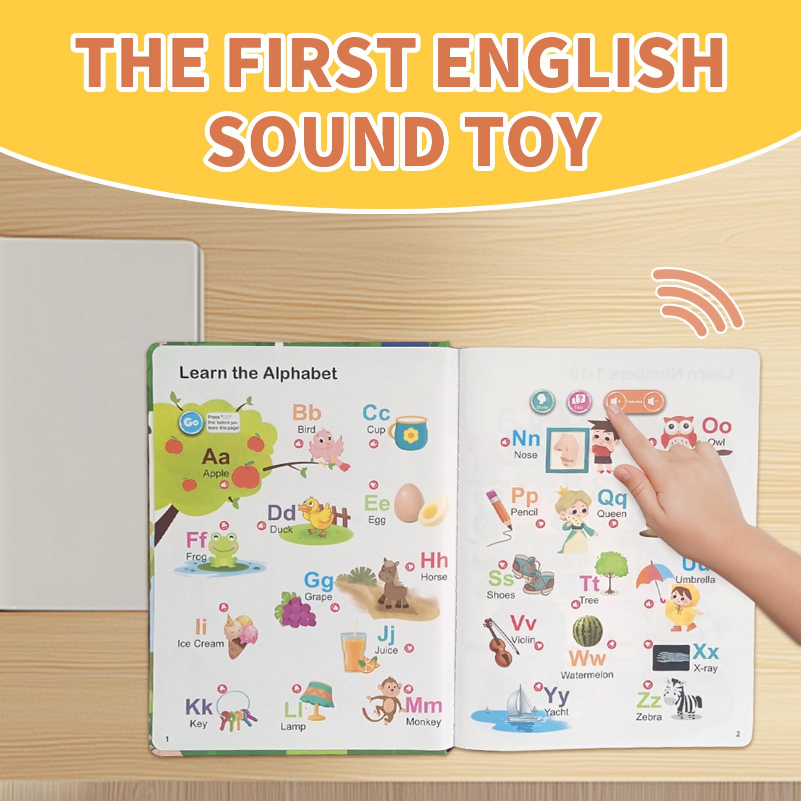 First English Words Book Sound, Educational Interactive Talking Learning Device, Engaging Vocabulary Builder, Fun Durable Design, Ideal for Children Girls Boys Kids, Multicolor