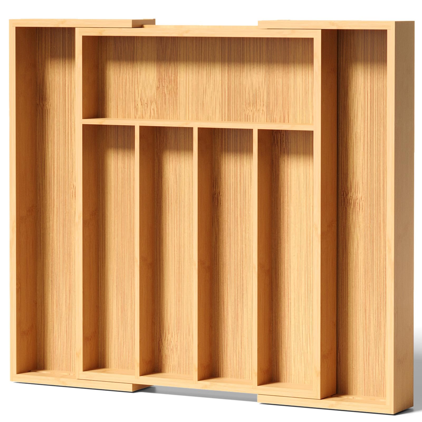Fibogollo Cutlery Organiser Bamboo Natural Medium Extendable Drawer