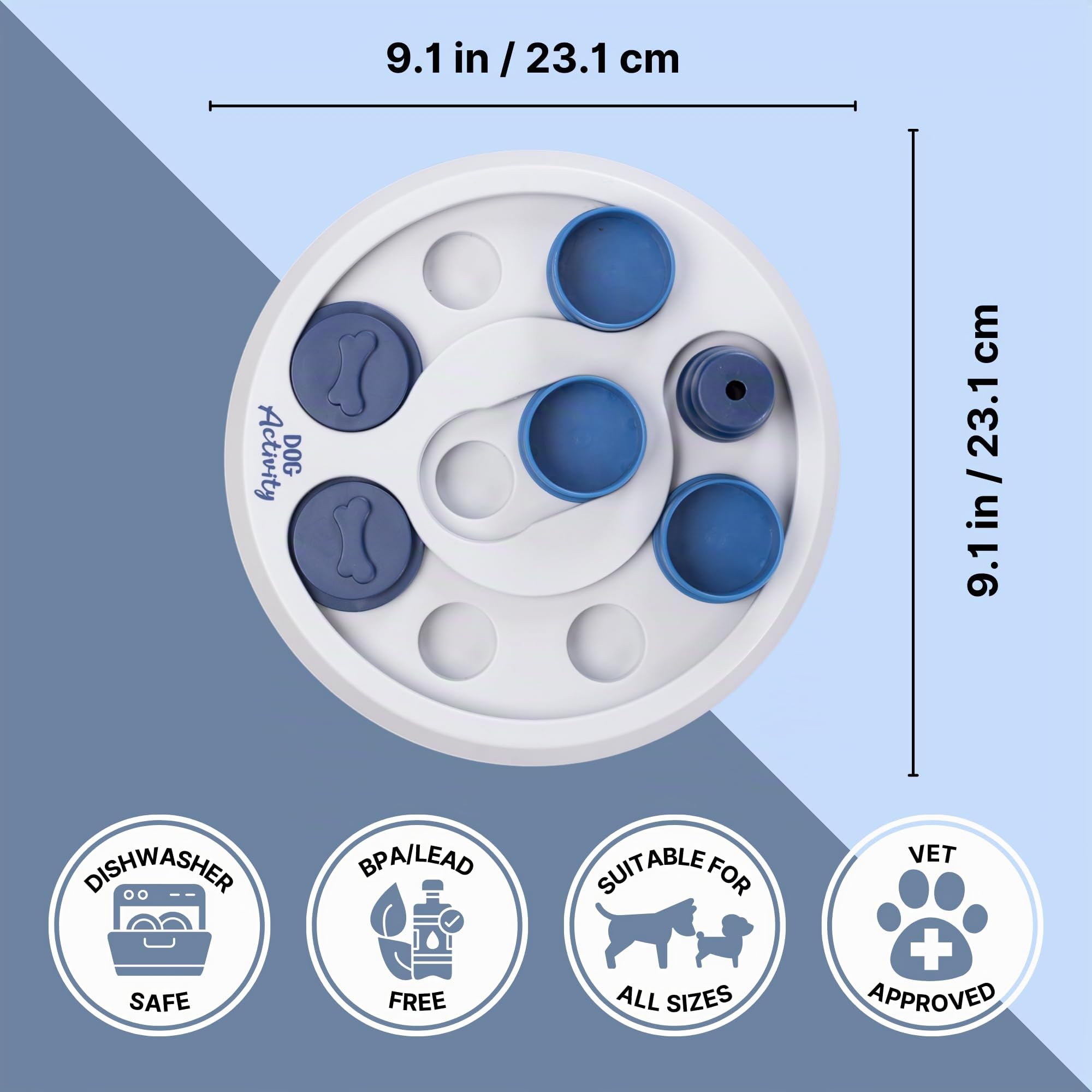 Trixie Jouet d'intelligence Dog Activity Flip & Fun pour Chien – Jeu de stratégie & d'éveil Stimulant, ø 23 cm – stimule l'activité mentale & la Concentration