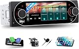CAMECHO Autoradio 1 Din Wireless Carplay Android Auto Autoradio Bluetooth 5.2 con Telecamera Posteriore, 5,1 Pollici Schermo IPS Touchscreen HD on FM Link Controllo Volante + Connettori USB Tipo-C - 1