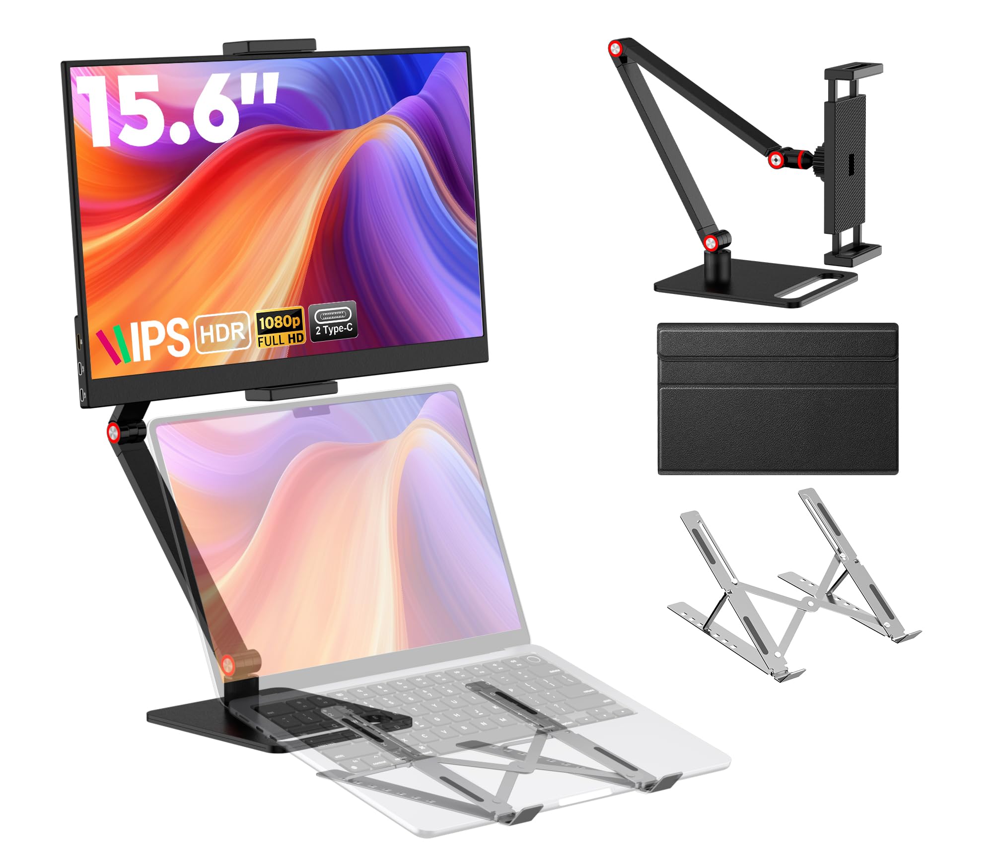 15.6インチ ポータブルモニター Amazon.co.jp: 調節可能なスタンド付き15.6インチポータブルモニター