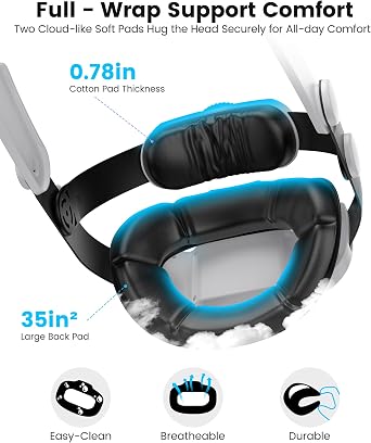 Lightweight Liftable Head Strap for Meta Quest 3/3S/Meta Quest 2,VR Headset Elite Strap Replacement for Oculus Quest 3/3S/2 Accessories,Pressure-Reduce Headstrap with All-Directional Adjust Wheel Knob