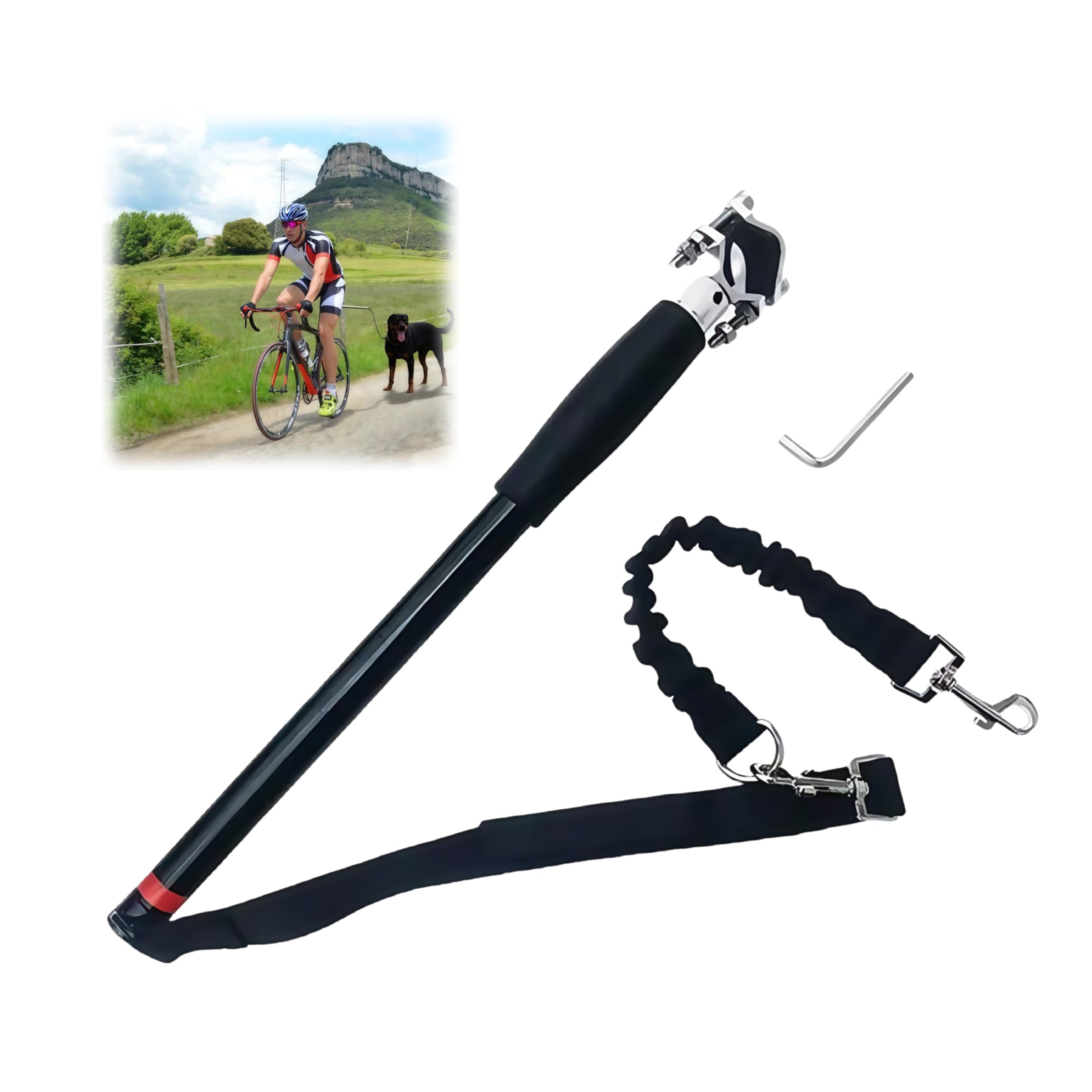 Correa de Bicicleta para Perro, Bicicleta para Perros Manos Libres, Instalación Fácil de Quitar, Correa de Perro Segura para Ciclismo al Aire Libre, para Ejercicio, Entrenamiento y Correr 42.5CM