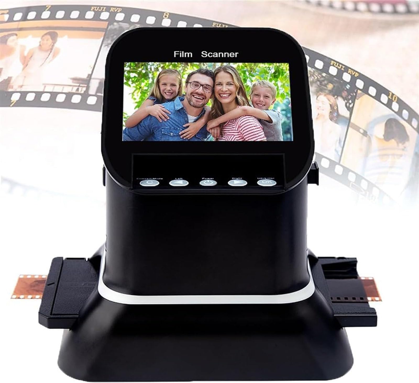 Scanner Digitale per Pellicole E Diapositive, Scanner per Pellicole Ad Alta Risoluzione,Supporta 5 Formati Di Pellicola 120,Schermo Lcd 4.3in