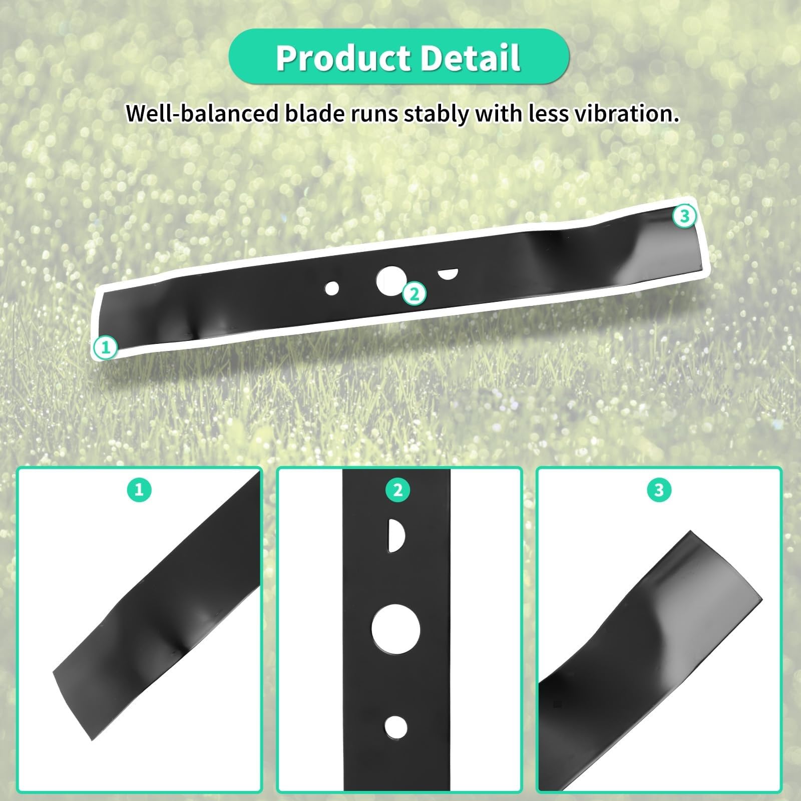 Hoja de corte 25012 compatible con cortacéspedes de cubierta de 18 pulgadas 25092 2519402, repuesto de cuchilla de cortacésped para 29182 33303463