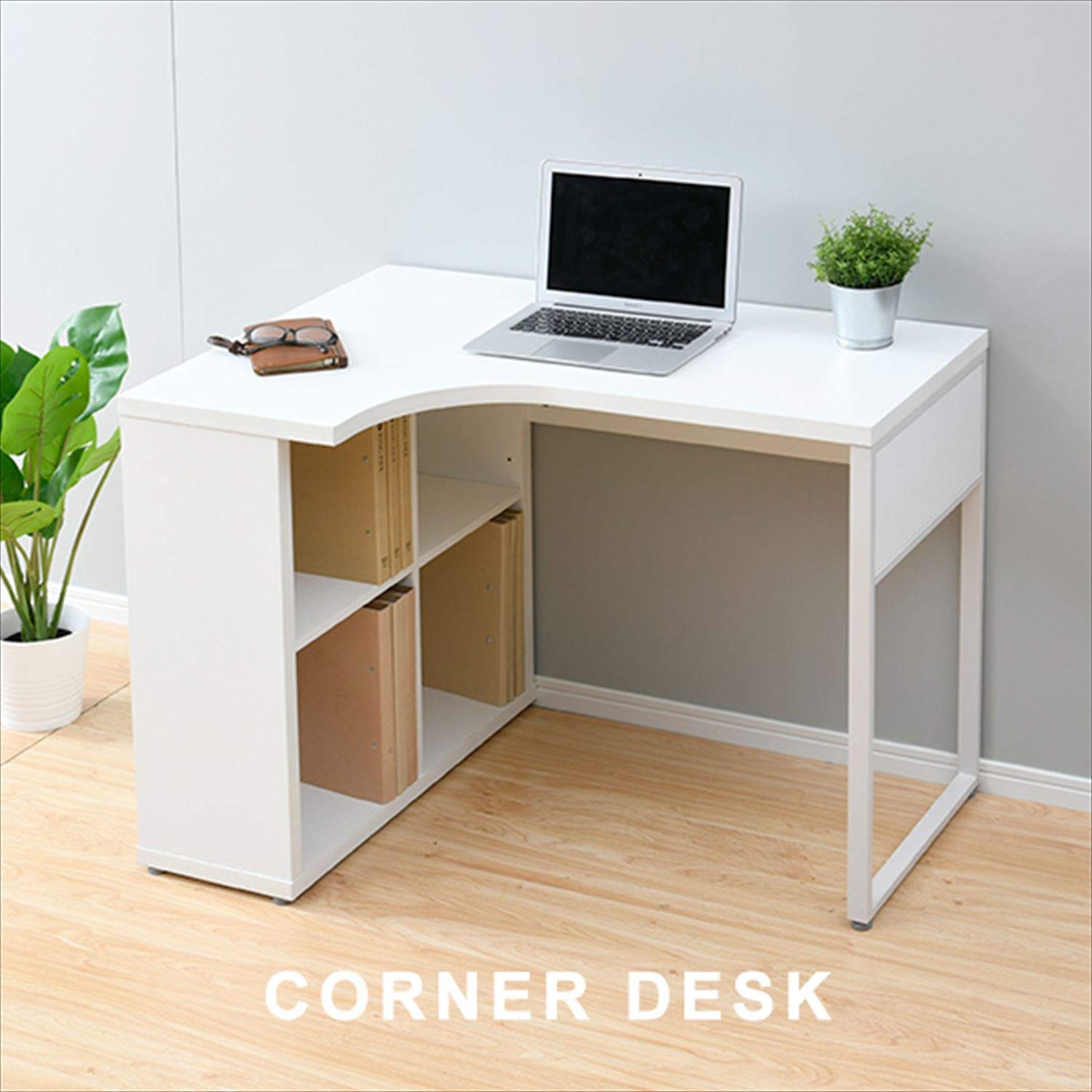 Amazon.co.jp: [山善] デスク (L字) 天板耐荷重50㎏ 幅100×奥行45-70