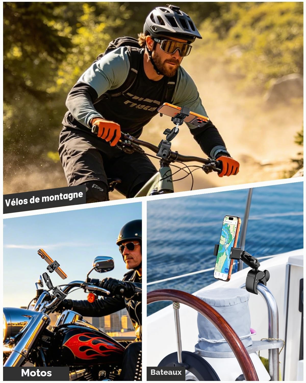 Support Téléphone Scooter en Métal - [Stable, Ne Tombe Pas] | Support Téléphone Trottinette Electrique Boot Moto avec Bras en Aluminium pour 4-7", iPhone 17 16 15 Pro Max Plus, Pixel, etc