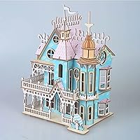 Vista 4 de Rompecabezas 3D de casa de muñecas para niños, rompecabezas 3D de casa de muñecas para niñas, juguetes educativos de papel para juegos, Navidad