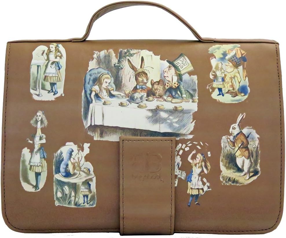 Bagabook Alice in Wonderland Beige Book & Journal Cover Notepad Bible Bag w Unique Hand Strap